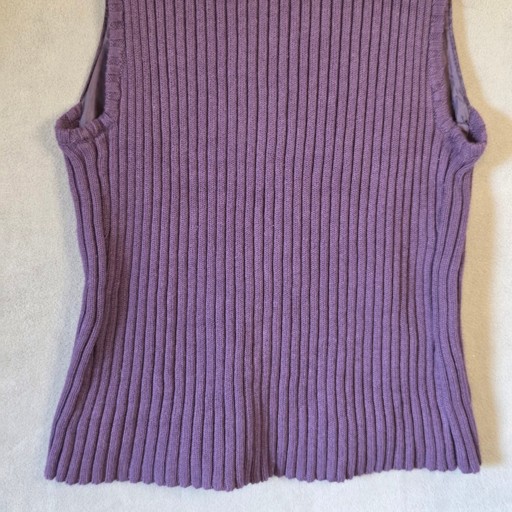Christopher & Banks Purple Suede Knit Vest Women's XL Western Rustic Layering - Picture 8 of 13
